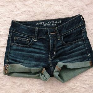 AE denim shorts
